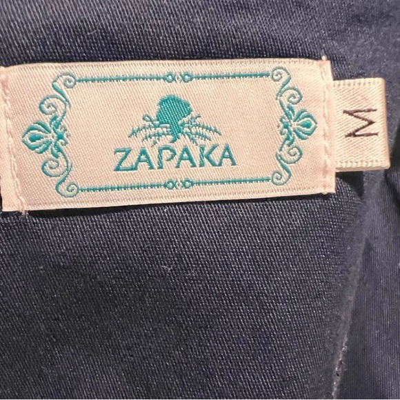 Zapaka navy blue cute retro style dress. Mid length. Cotton. - Picture 3 of 4